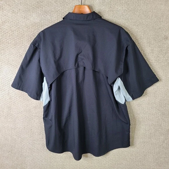 Reel‎ Legends Shirt Mens XL Black Button Down Mariner Polyester Fishing Vented